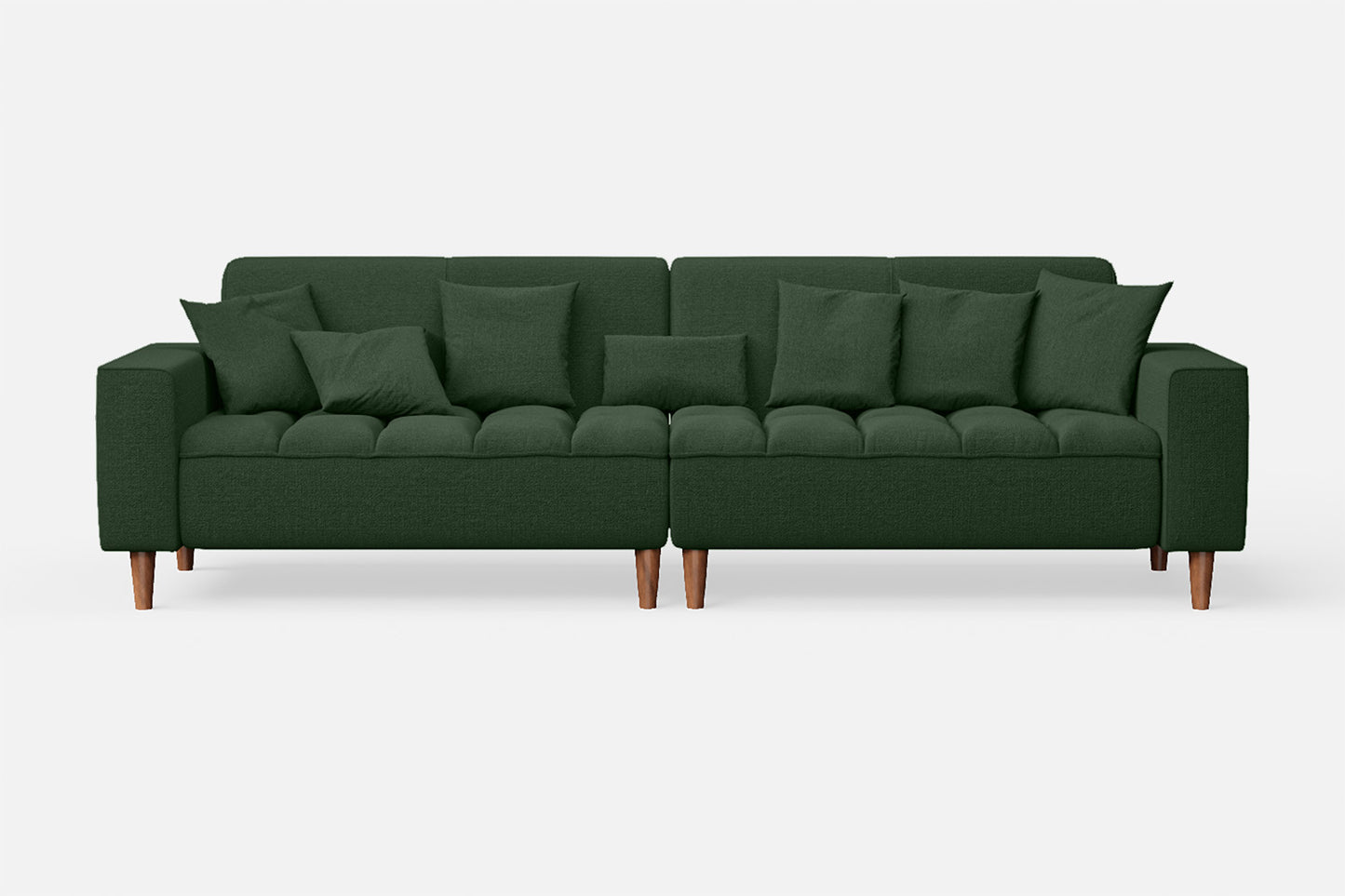 Campania 4 Seater Sofa Forest Green Linen Fabric