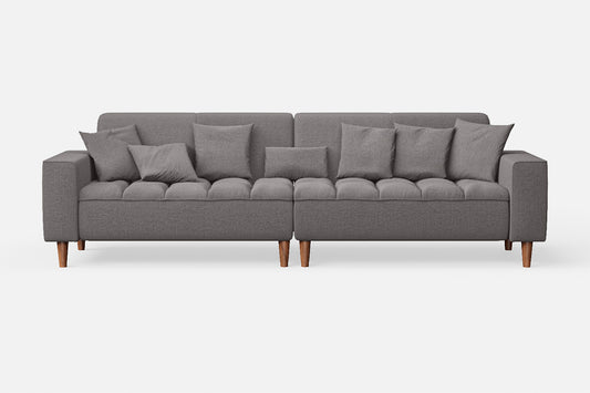 Campania 4 Seater Sofa Grey Linen Fabric