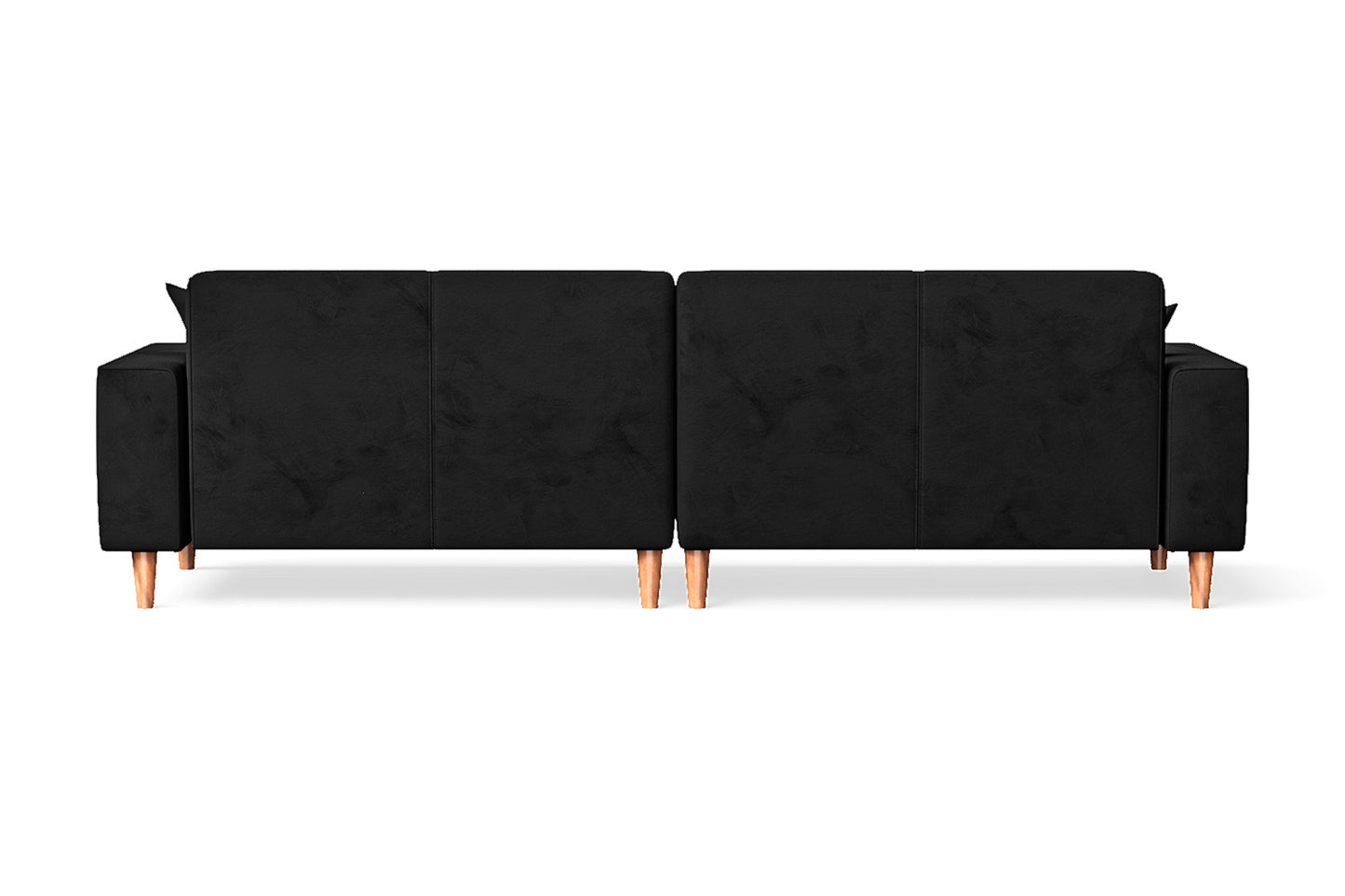 Campania 4 Seater Sofa Black Velvet