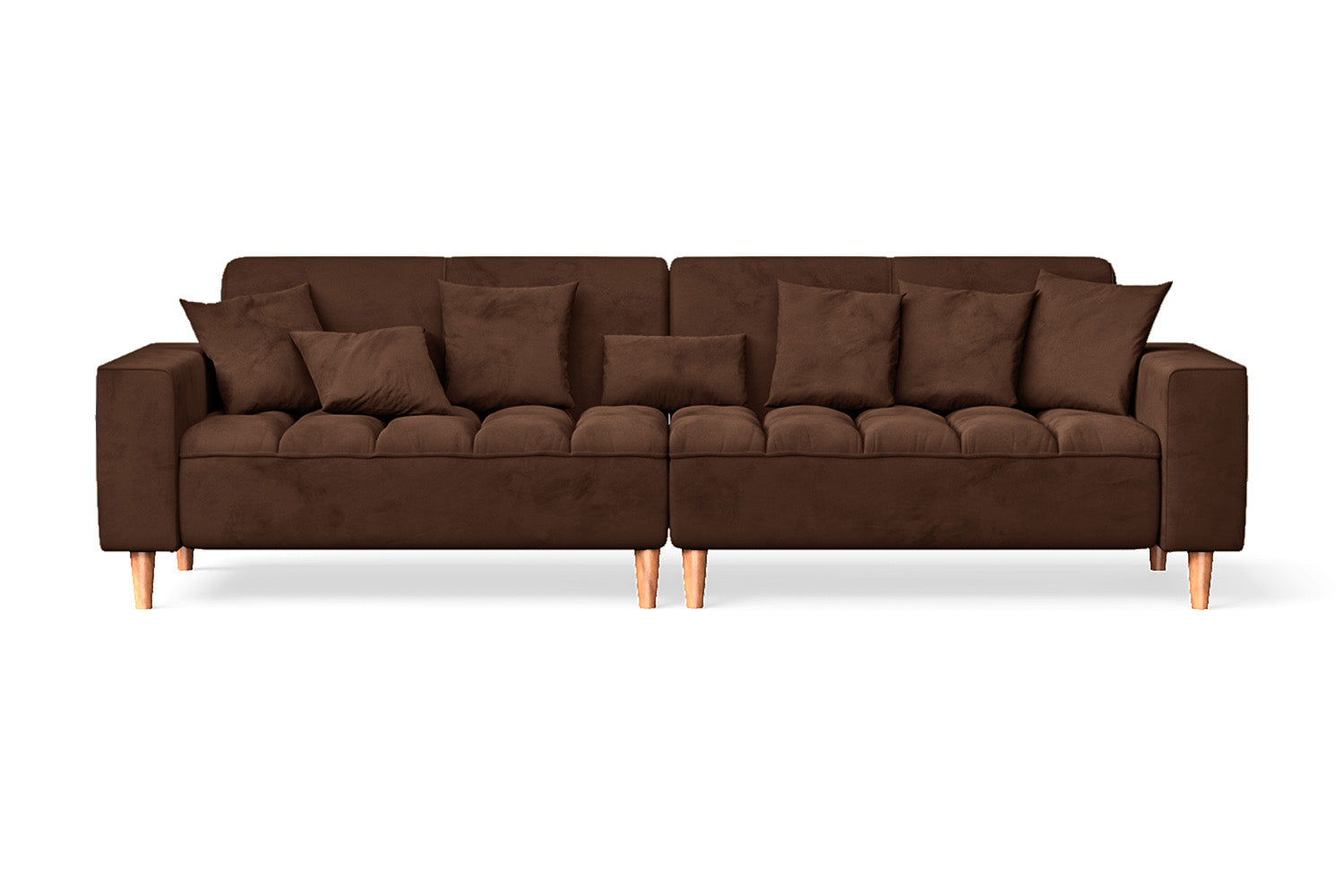 Campania 4 Seater Sofa Coffee Brown Velvet