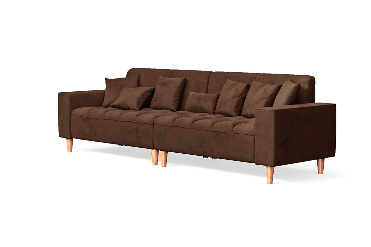 Campania 4 Seater Sofa Coffee Brown Velvet