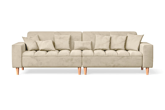 Campania 4 Seater Sofa Cream Velvet