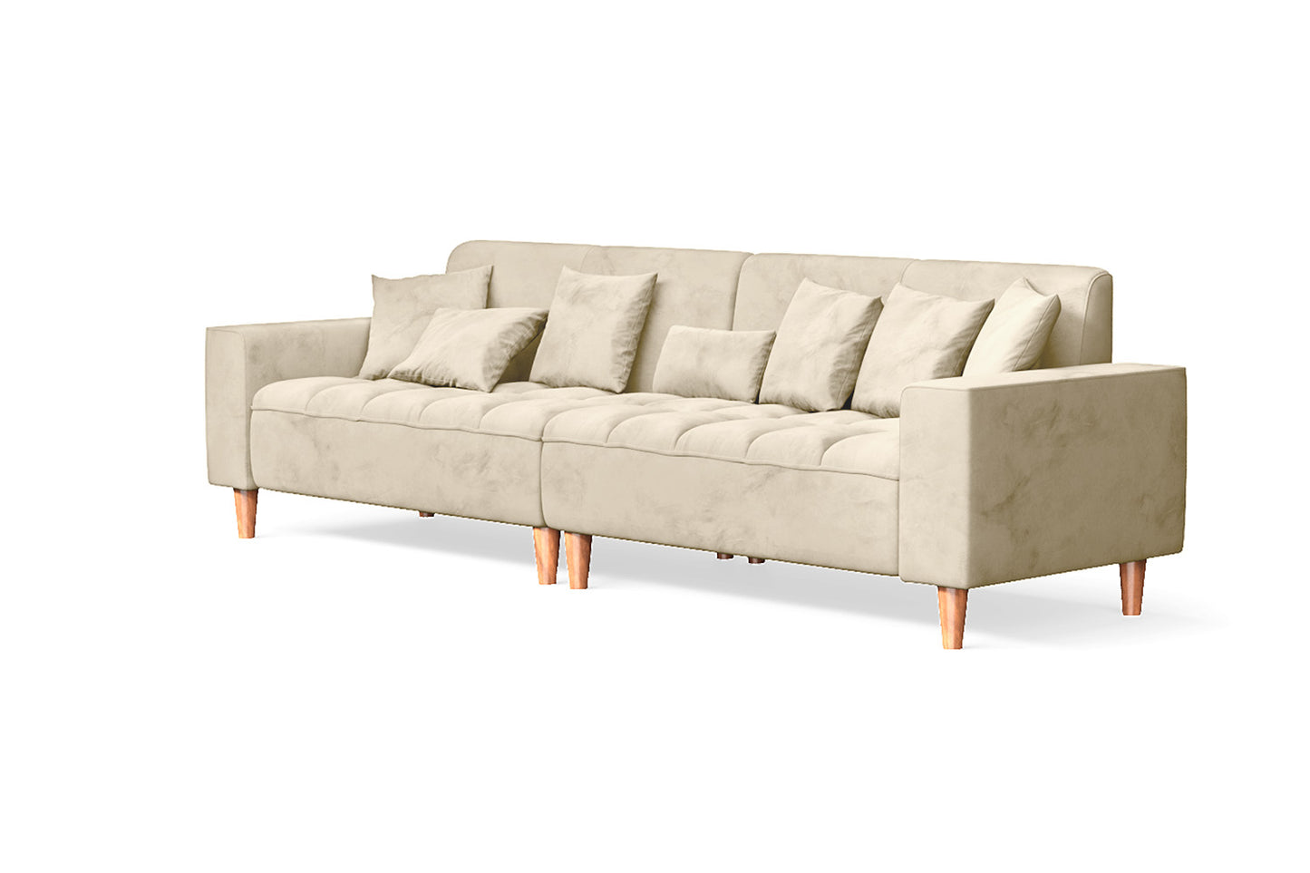 Campania 4 Seater Sofa Cream Velvet