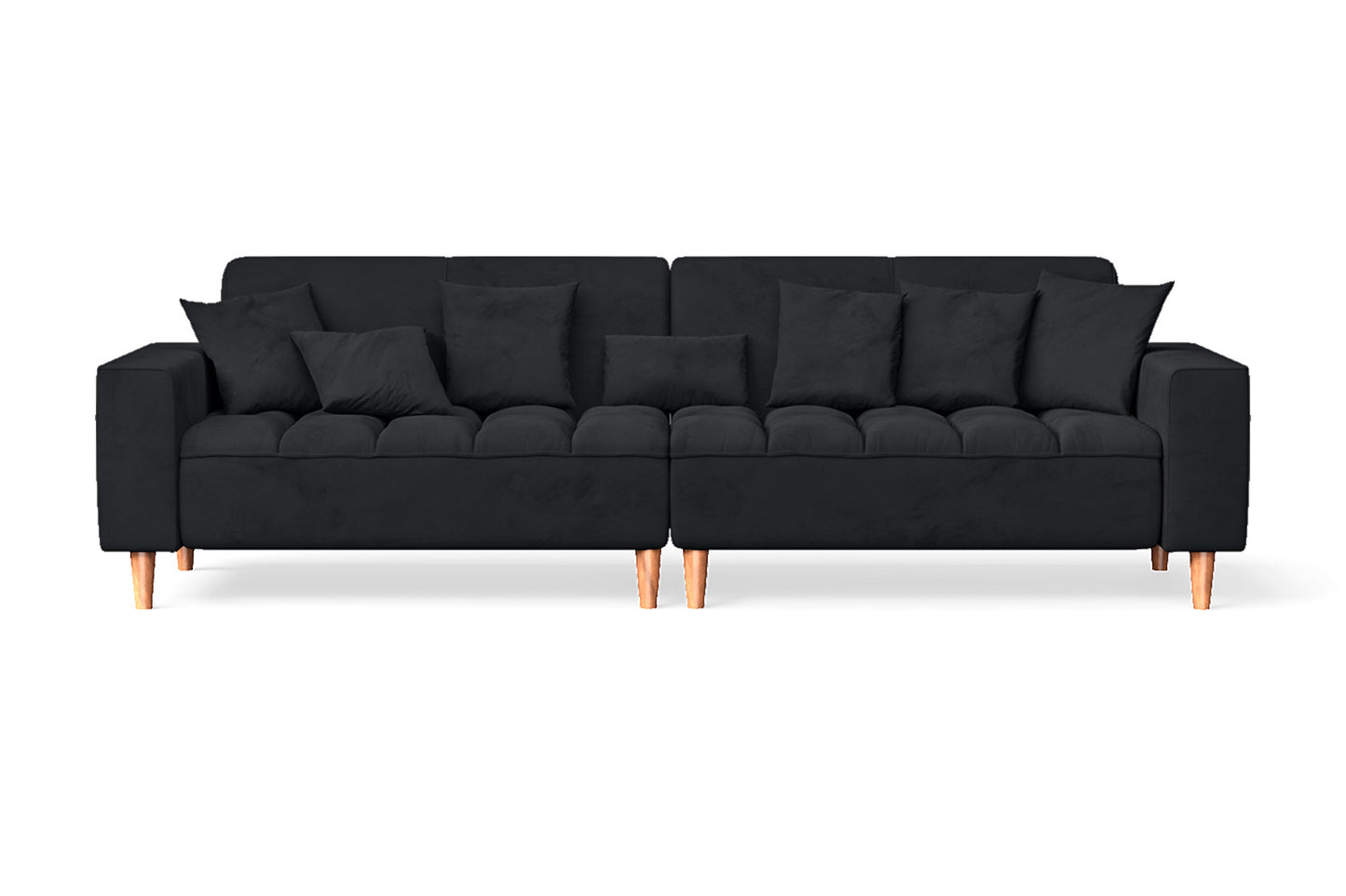 Campania 4 Seater Sofa Dark Grey Velvet