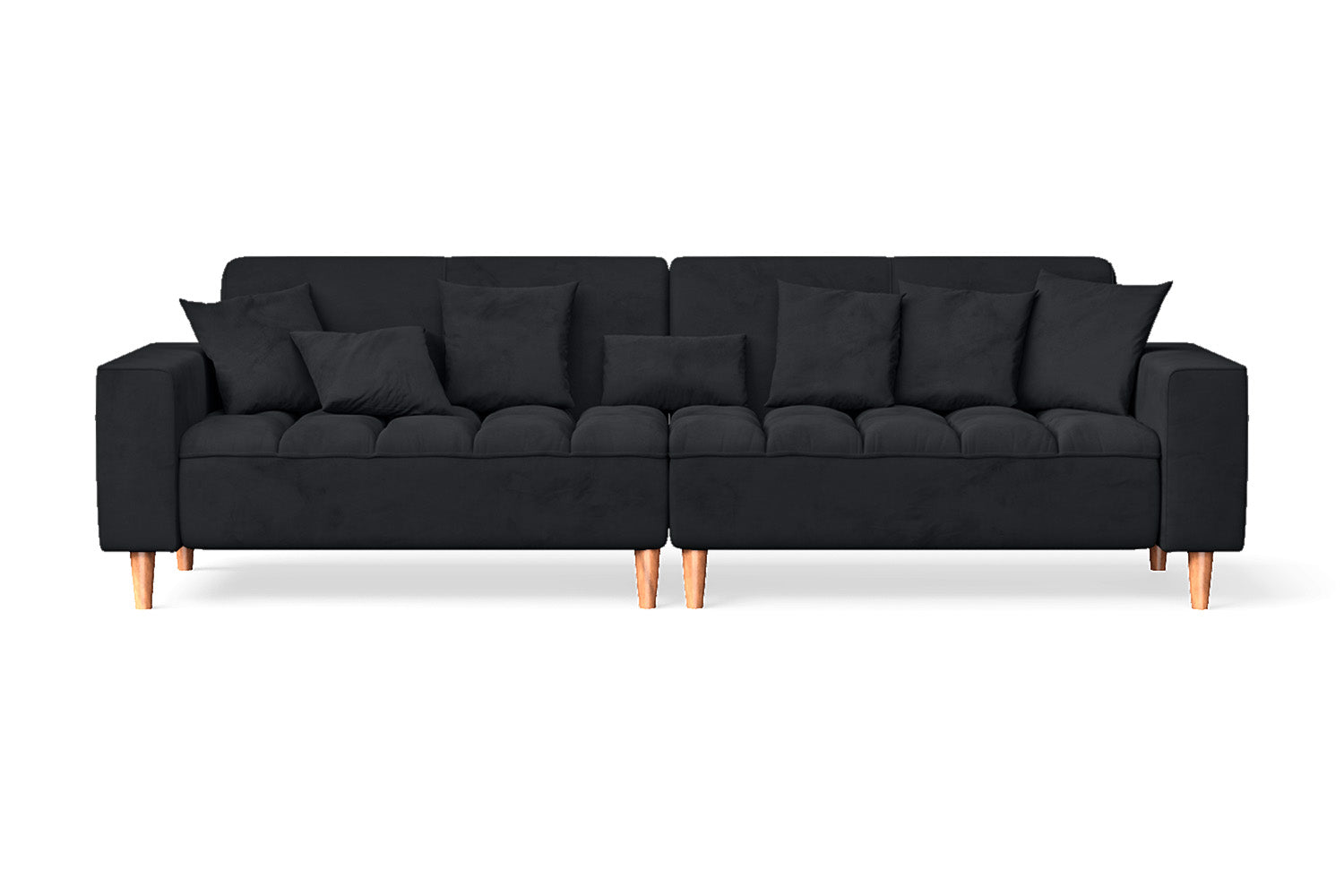 Campania 4 Seater Sofa Dark Grey Velvet