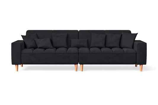 Campania 4 Seater Sofa Dark Grey Velvet