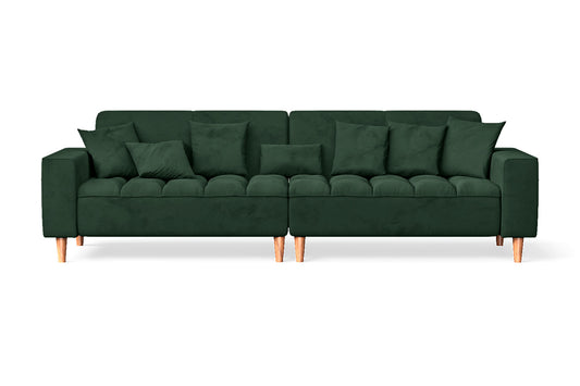 Campania 4 Seater Sofa Green Velvet