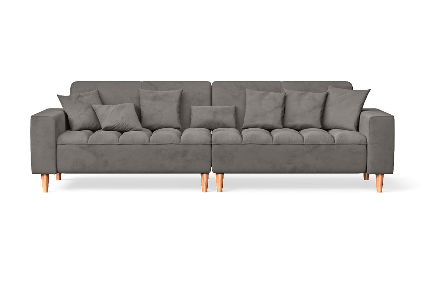 Campania 4 Seater Sofa Grey Velvet