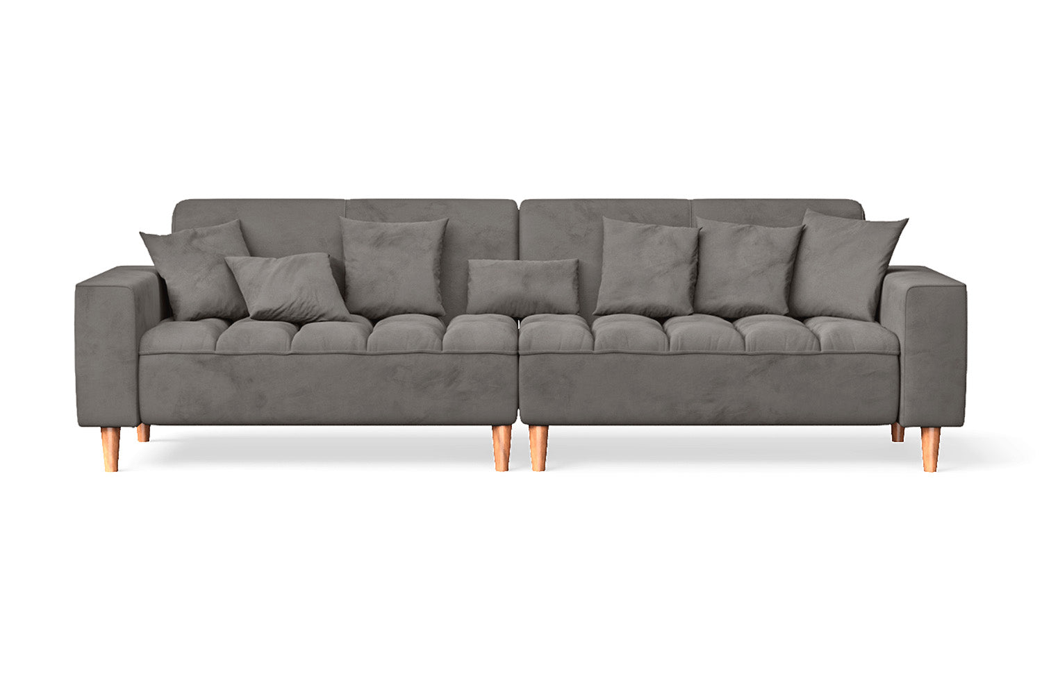 Campania 4 Seater Sofa Grey Velvet