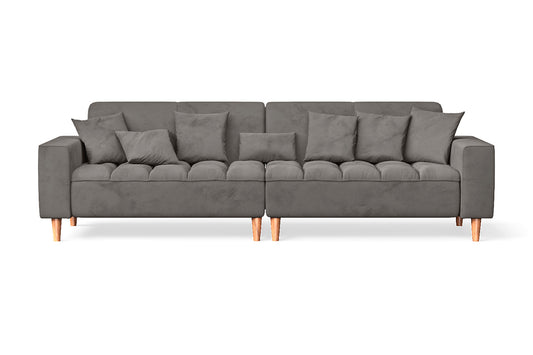 Campania 4 Seater Sofa Grey Velvet