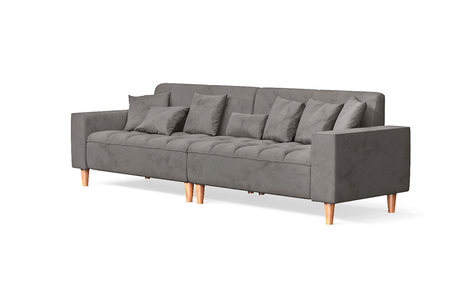 Campania 4 Seater Sofa Grey Velvet