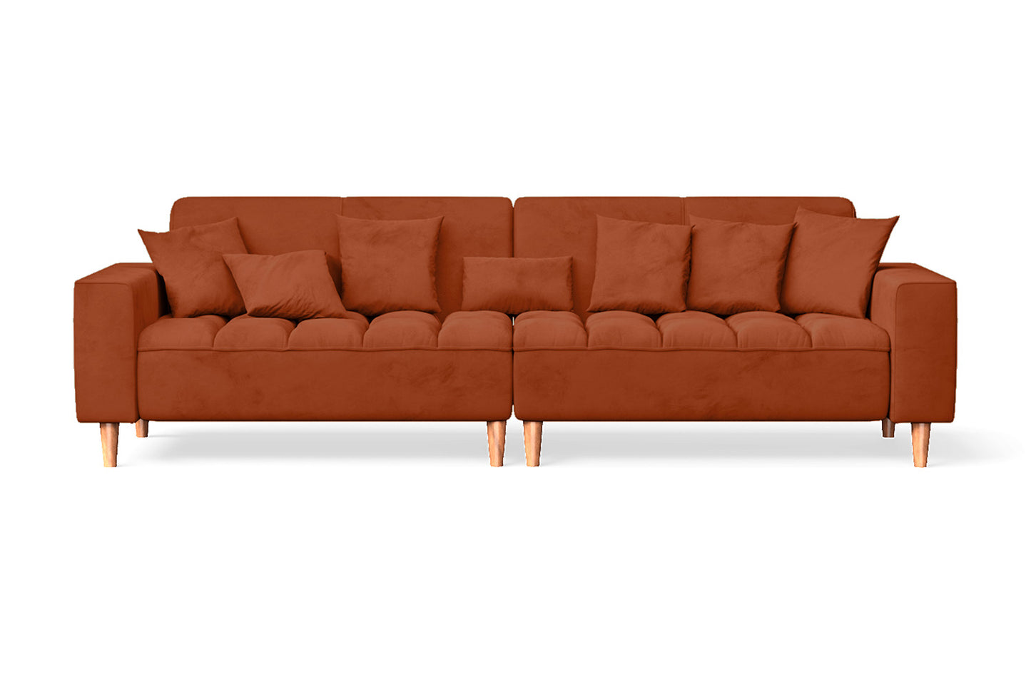 Campania 4 Seater Sofa Orange Velvet