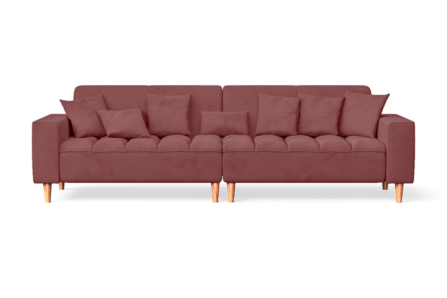 Campania 4 Seater Sofa Pink Velvet