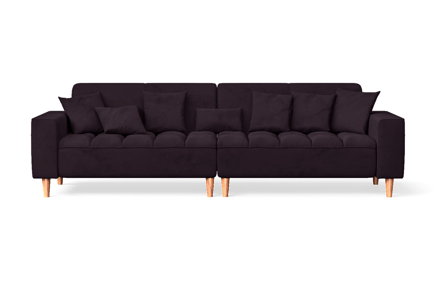 Campania 4 Seater Sofa Purple Velvet