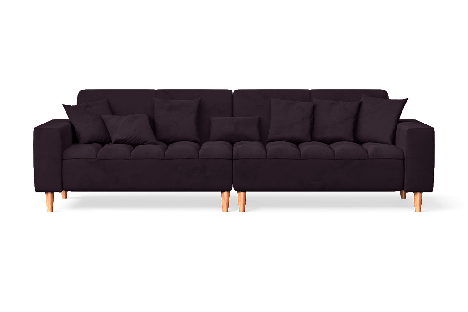 Campania 4 Seater Sofa Purple Velvet