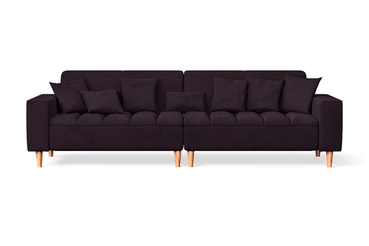 Campania 4 Seater Sofa Purple Velvet