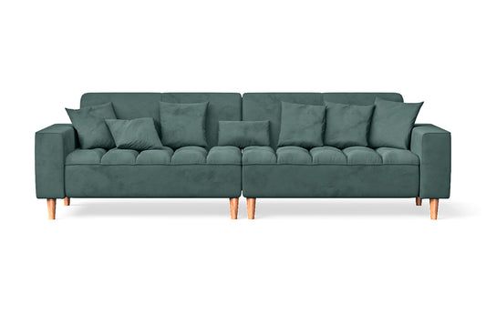 Campania 4 Seater Sofa Teal Velvet