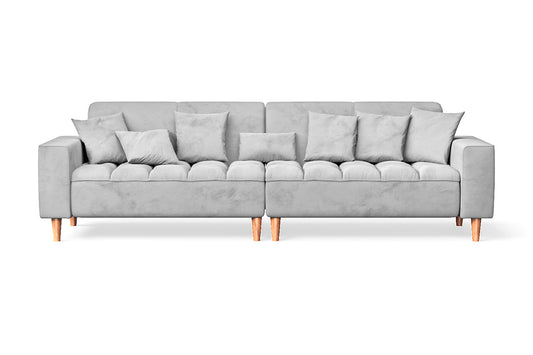 Campania 4 Seater Sofa White Velvet