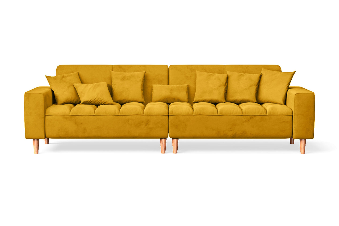 Campania 4 Seater Sofa Yellow Velvet