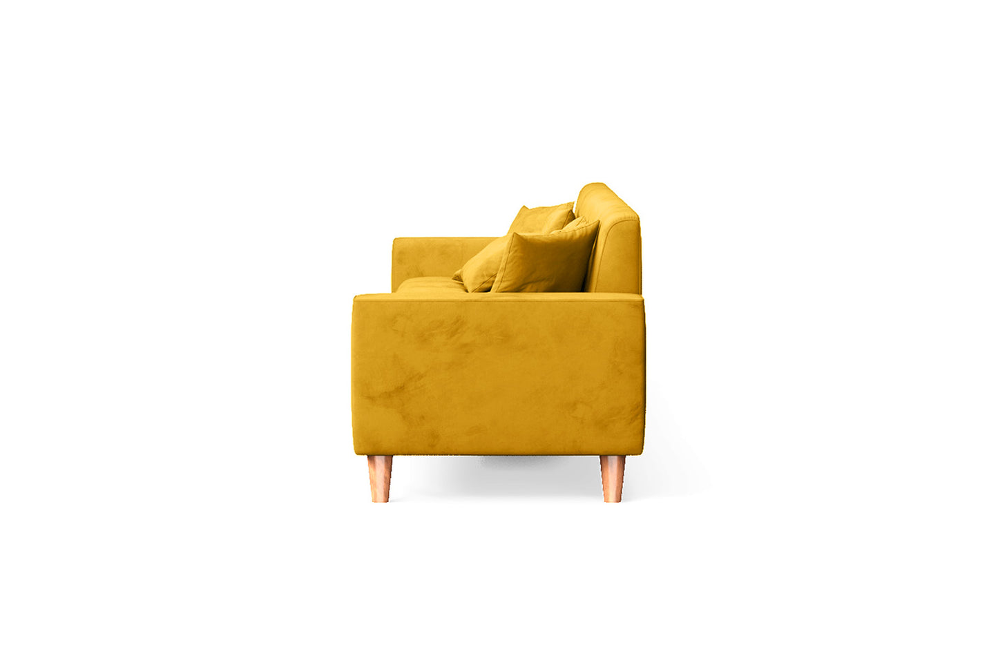 Campania 4 Seater Sofa Yellow Velvet