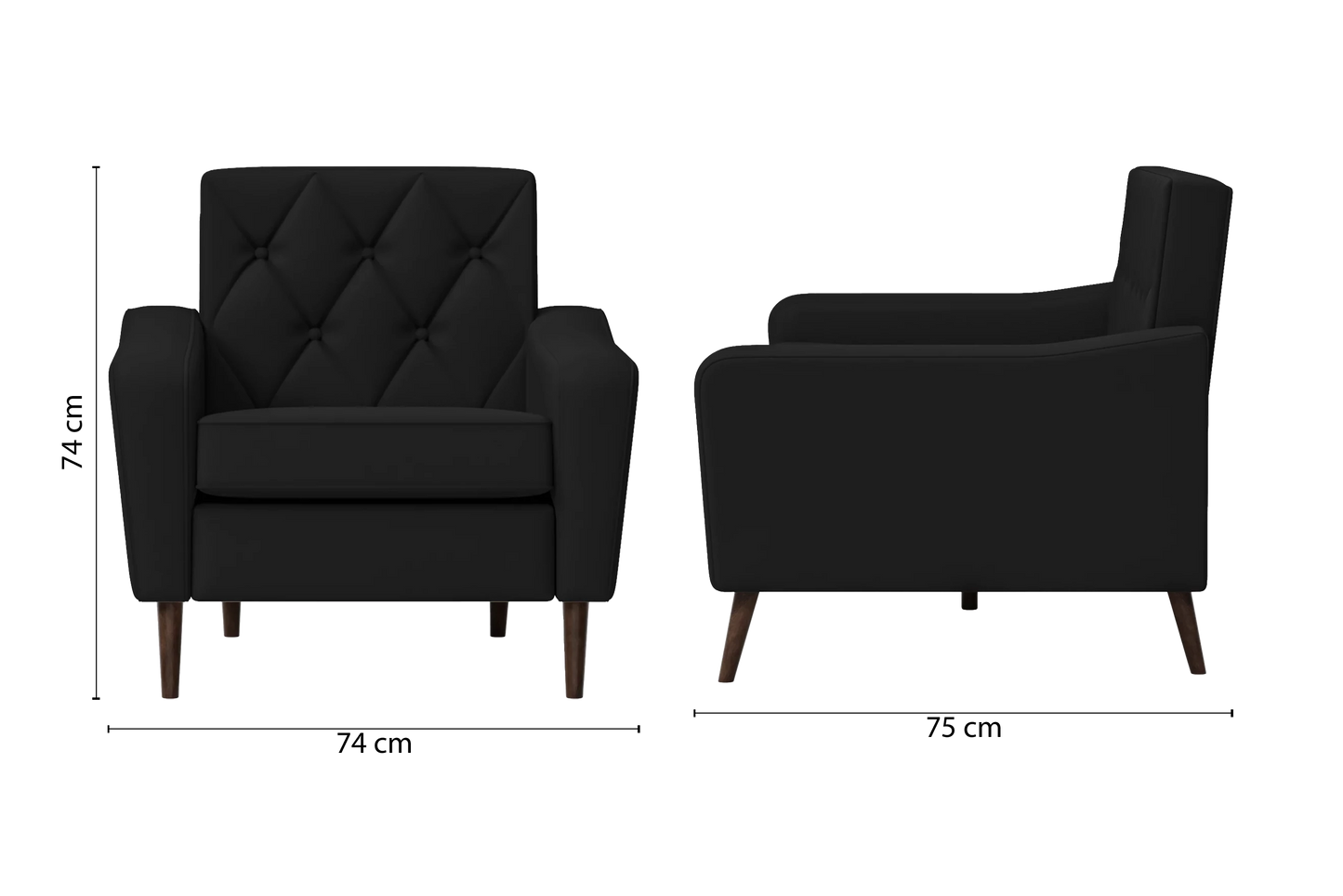 Carpi Armchair Black Leather