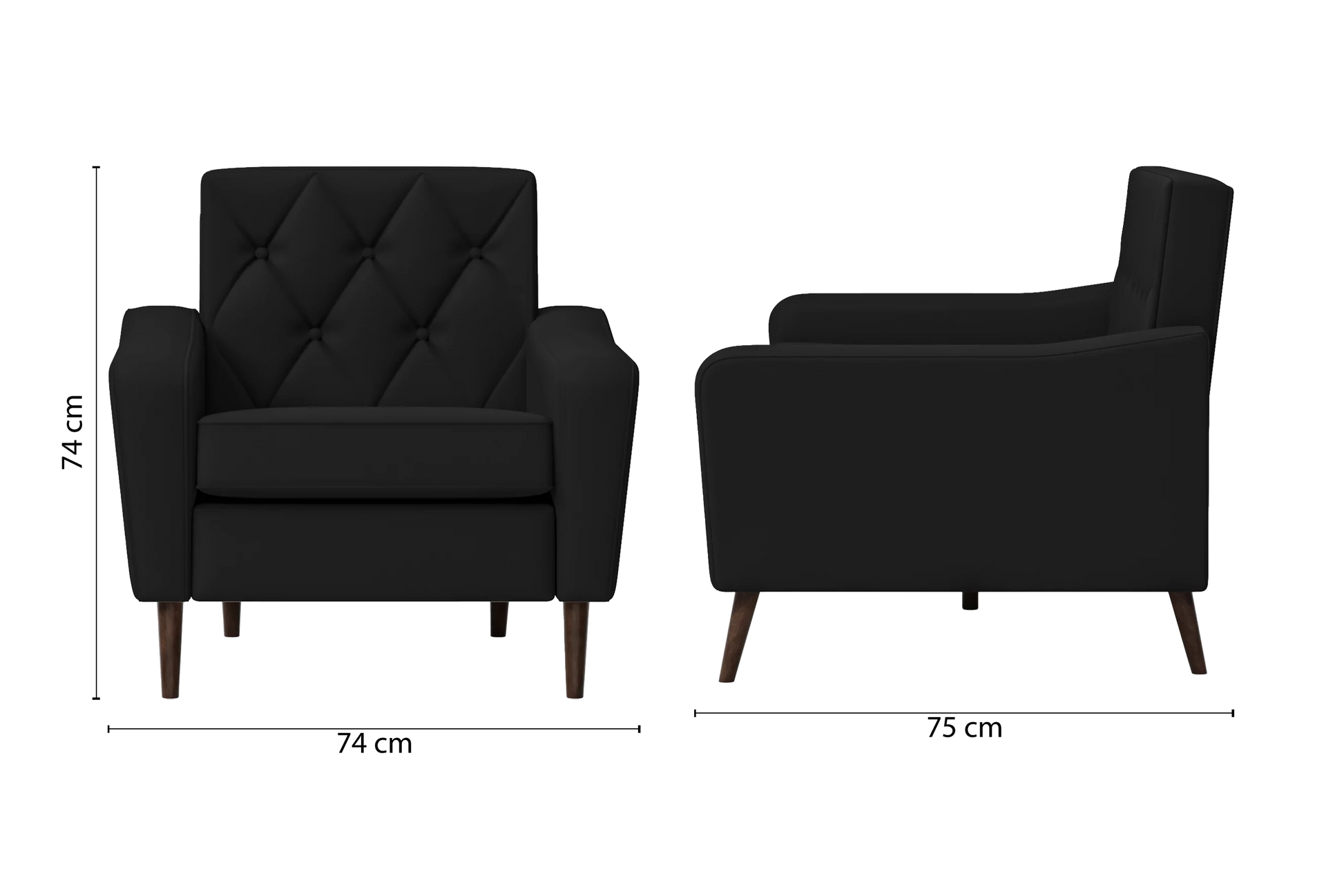 Carpi Armchair Black Leather