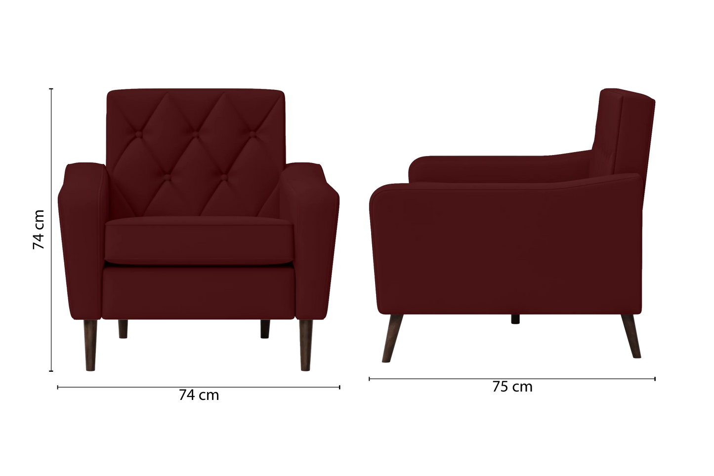 Carpi Armchair Red Leather