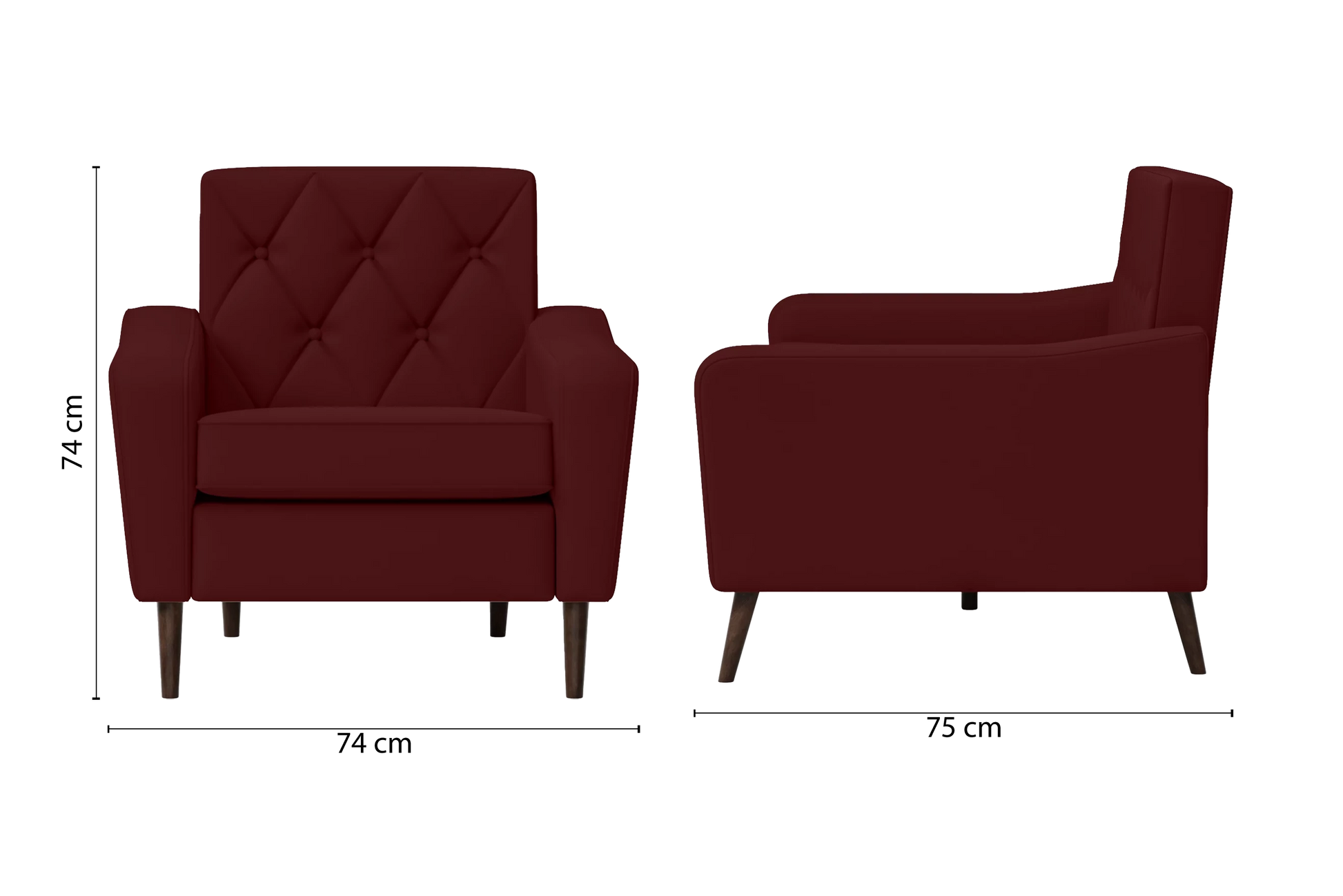 Carpi Armchair Red Leather