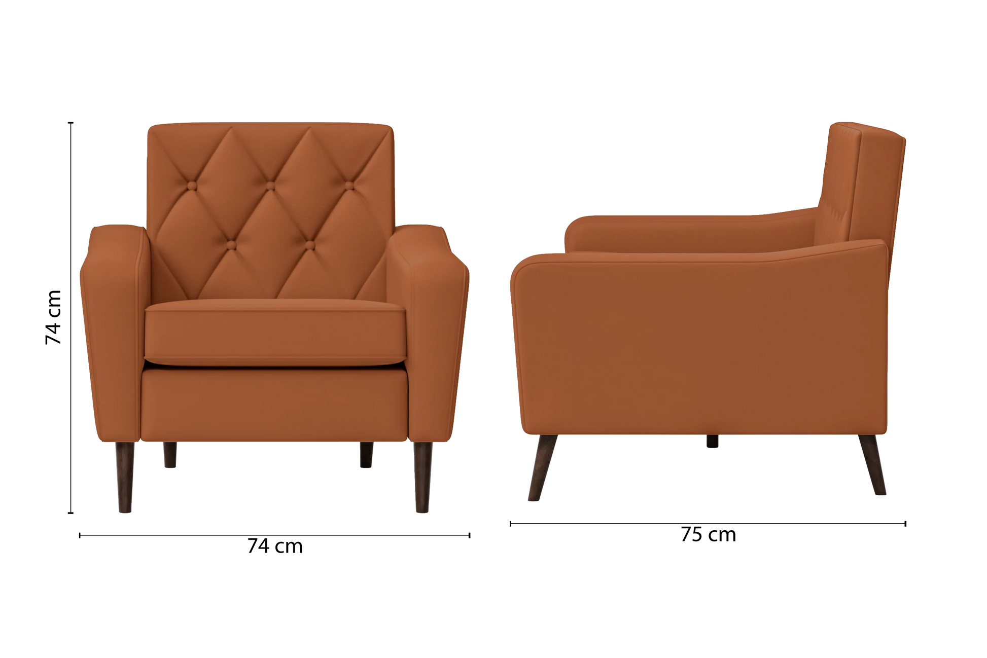 Carpi Armchair Tan Brown Leather