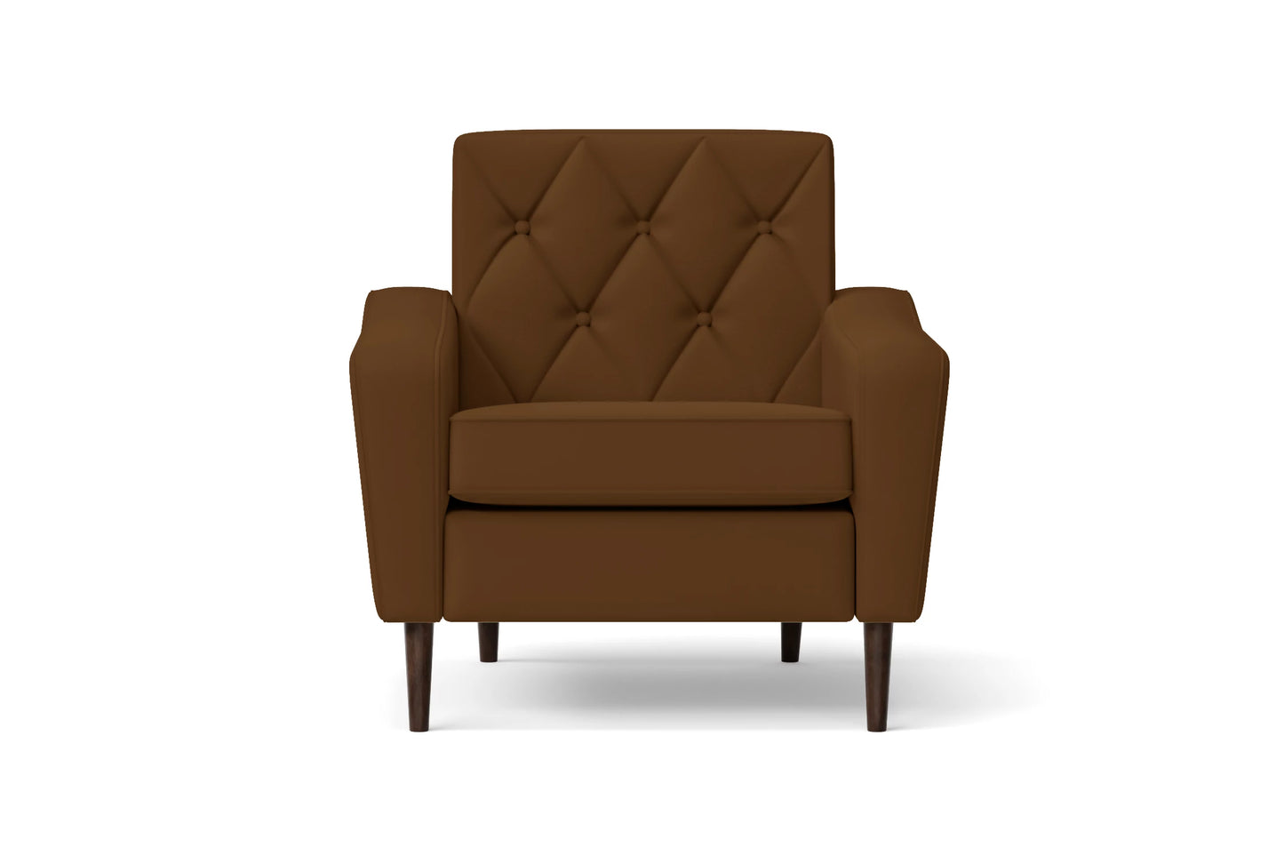 Carpi Armchair Walnut Brown Leather