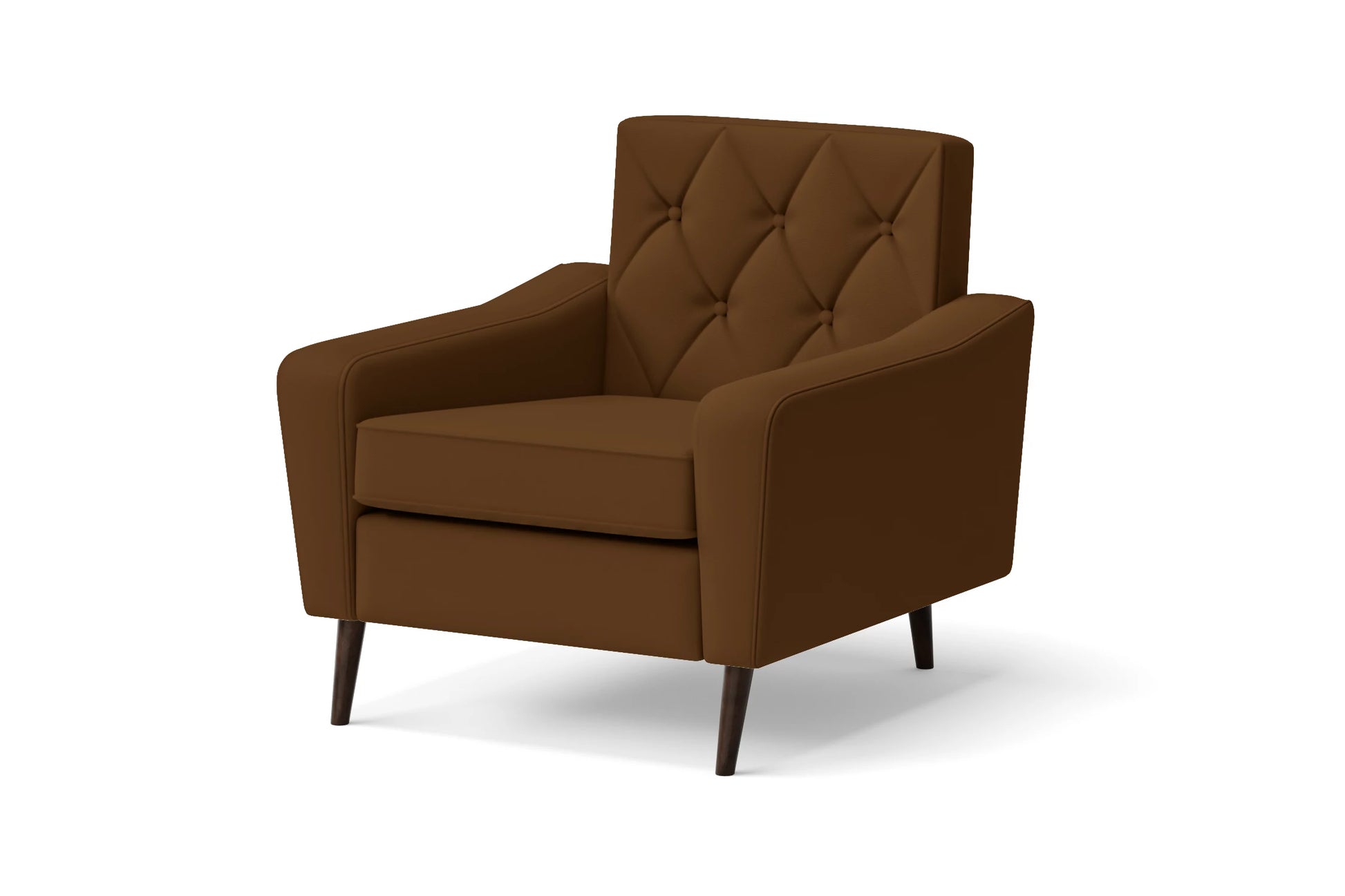 Carpi Armchair Walnut Brown Leather