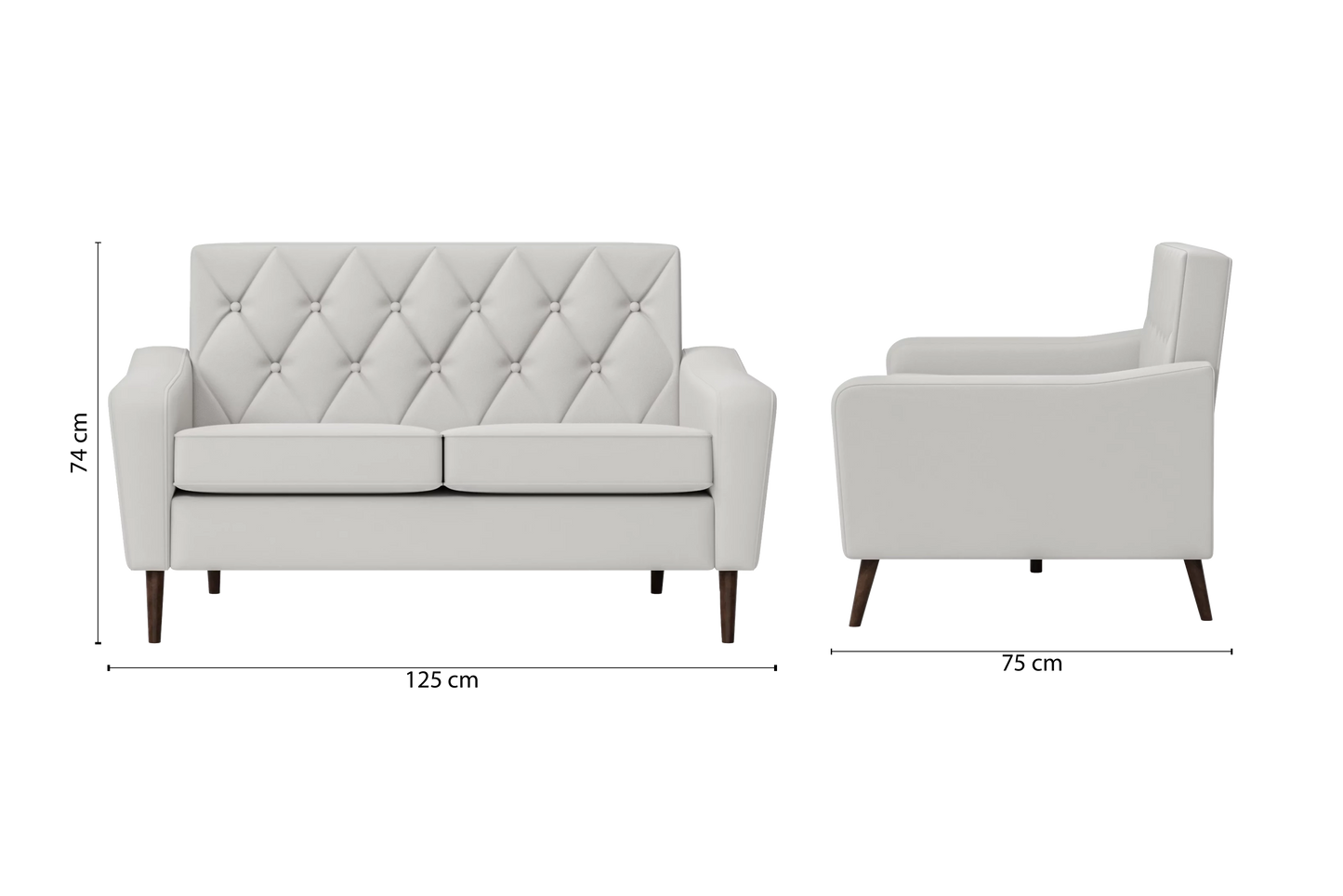 Carpi 2 Seater Sofa White Leather