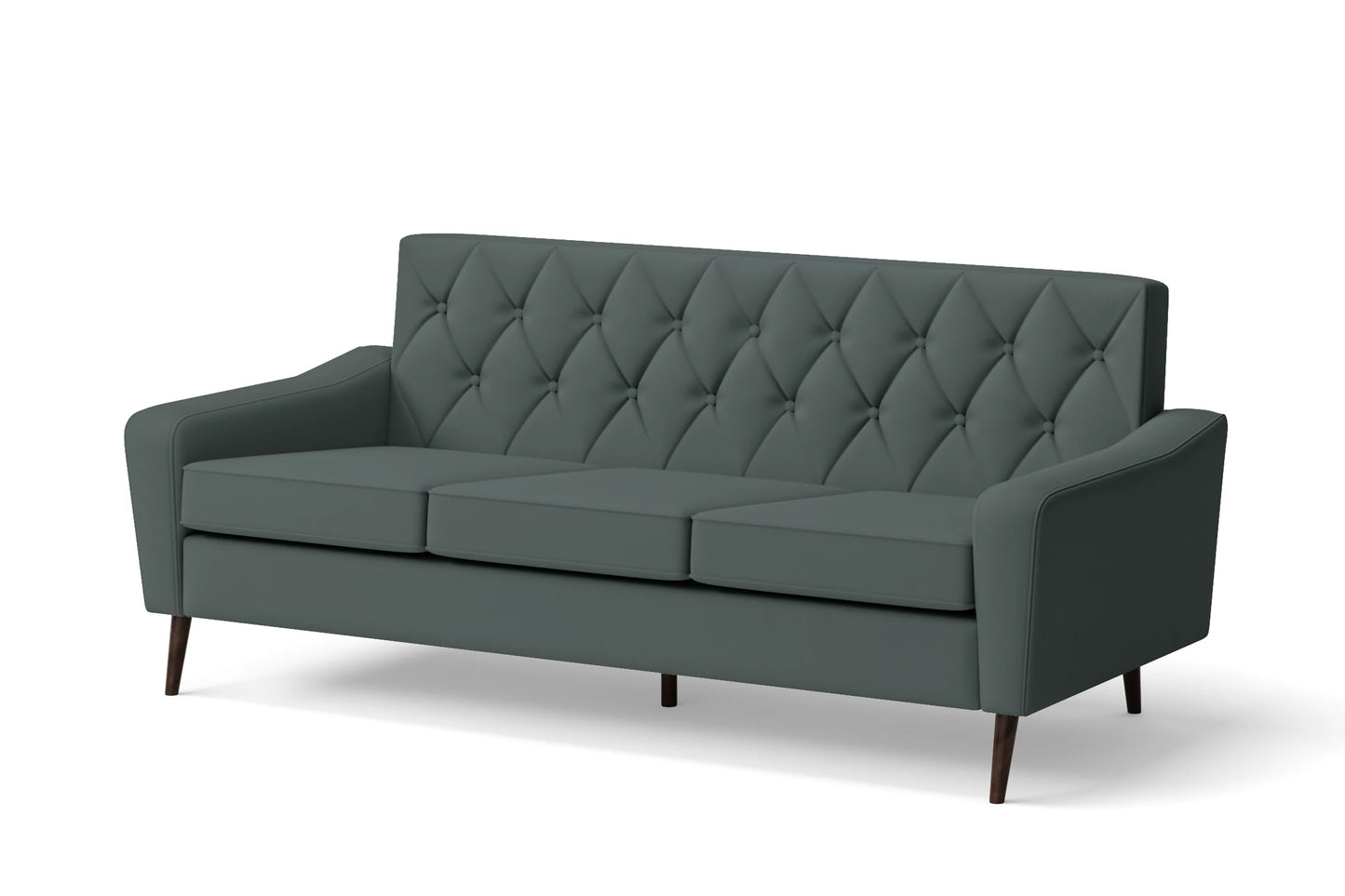 Carpi 3 Seater Sofa Dusky Turquoise Leather