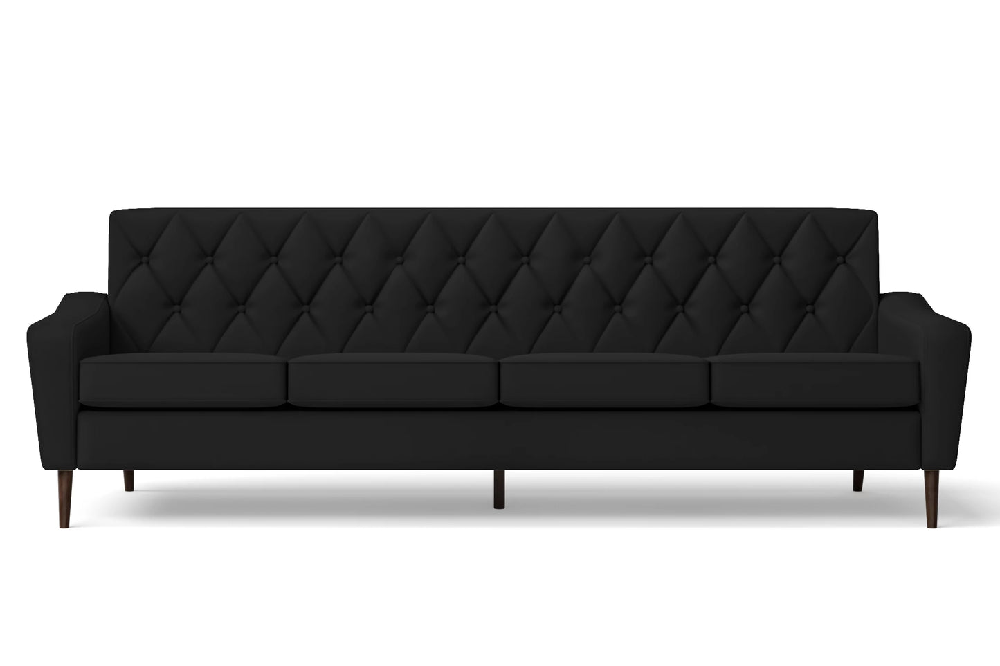 Carpi 4 Seater Sofa Black Leather