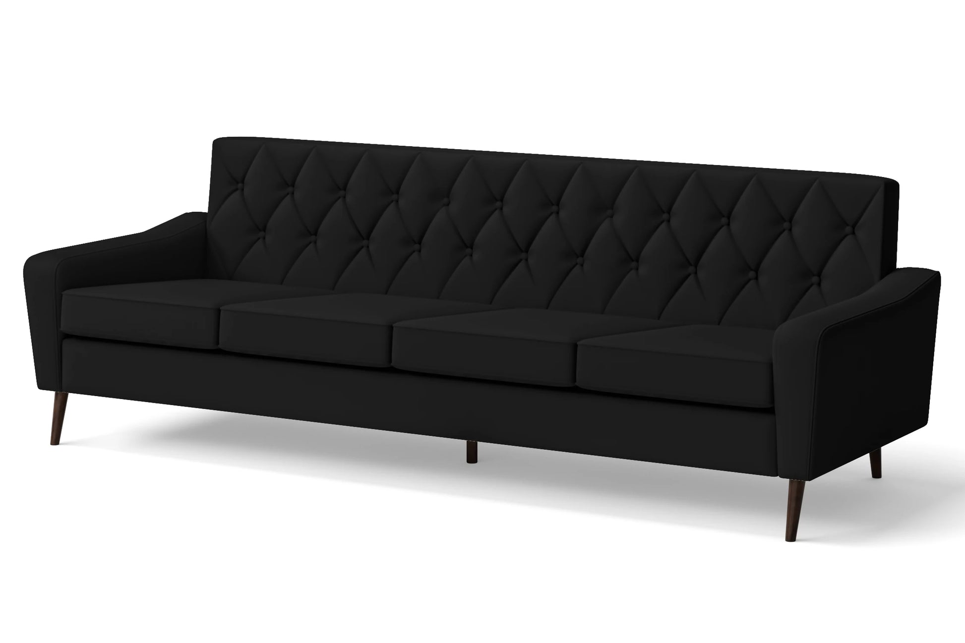 Carpi 4 Seater Sofa Black Leather