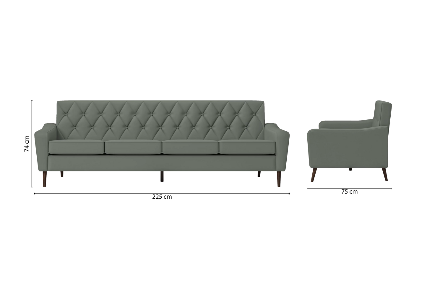 Carpi 4 Seater Sofa Lush Leather