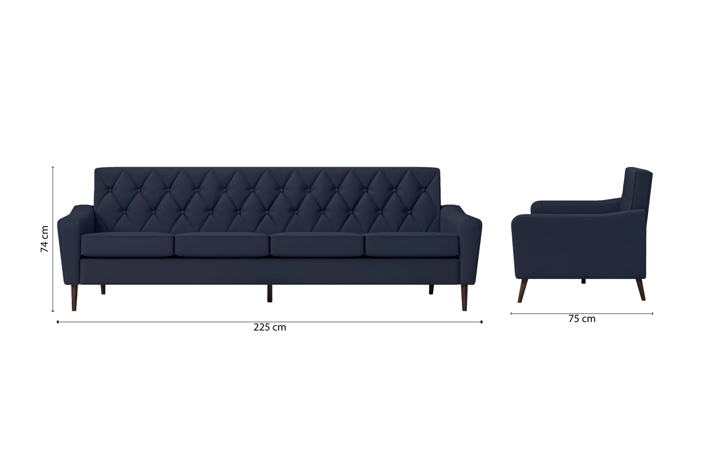 Carpi 4 Seater Sofa Spruce Leather