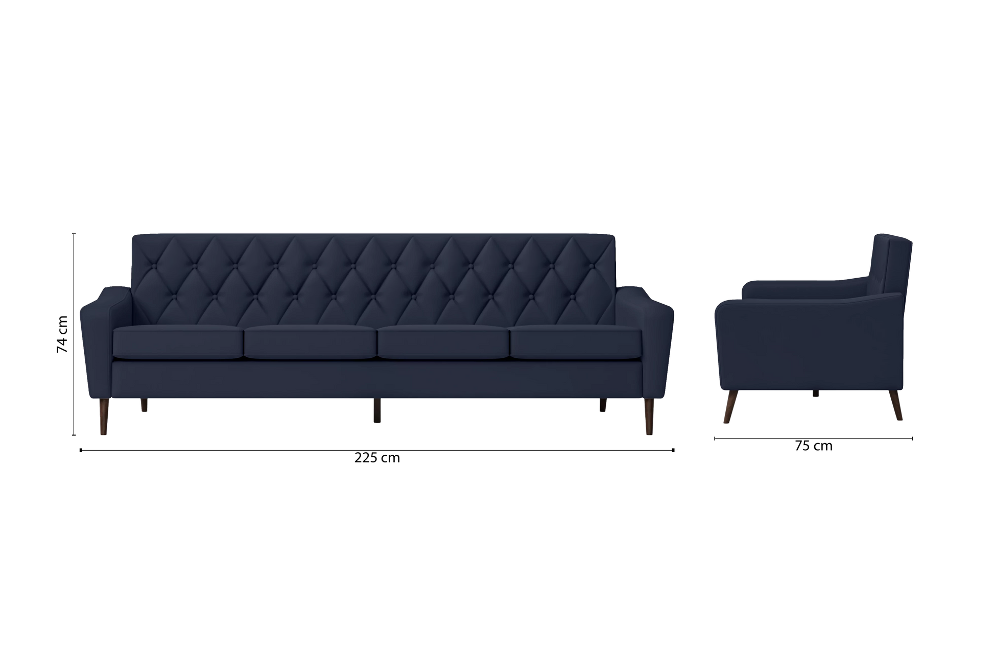 Carpi 4 Seater Sofa Spruce Leather