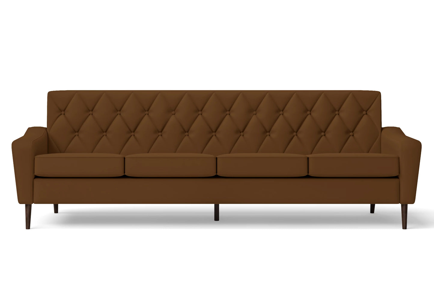 Carpi 4 Seater Sofa Walnut Brown Leather