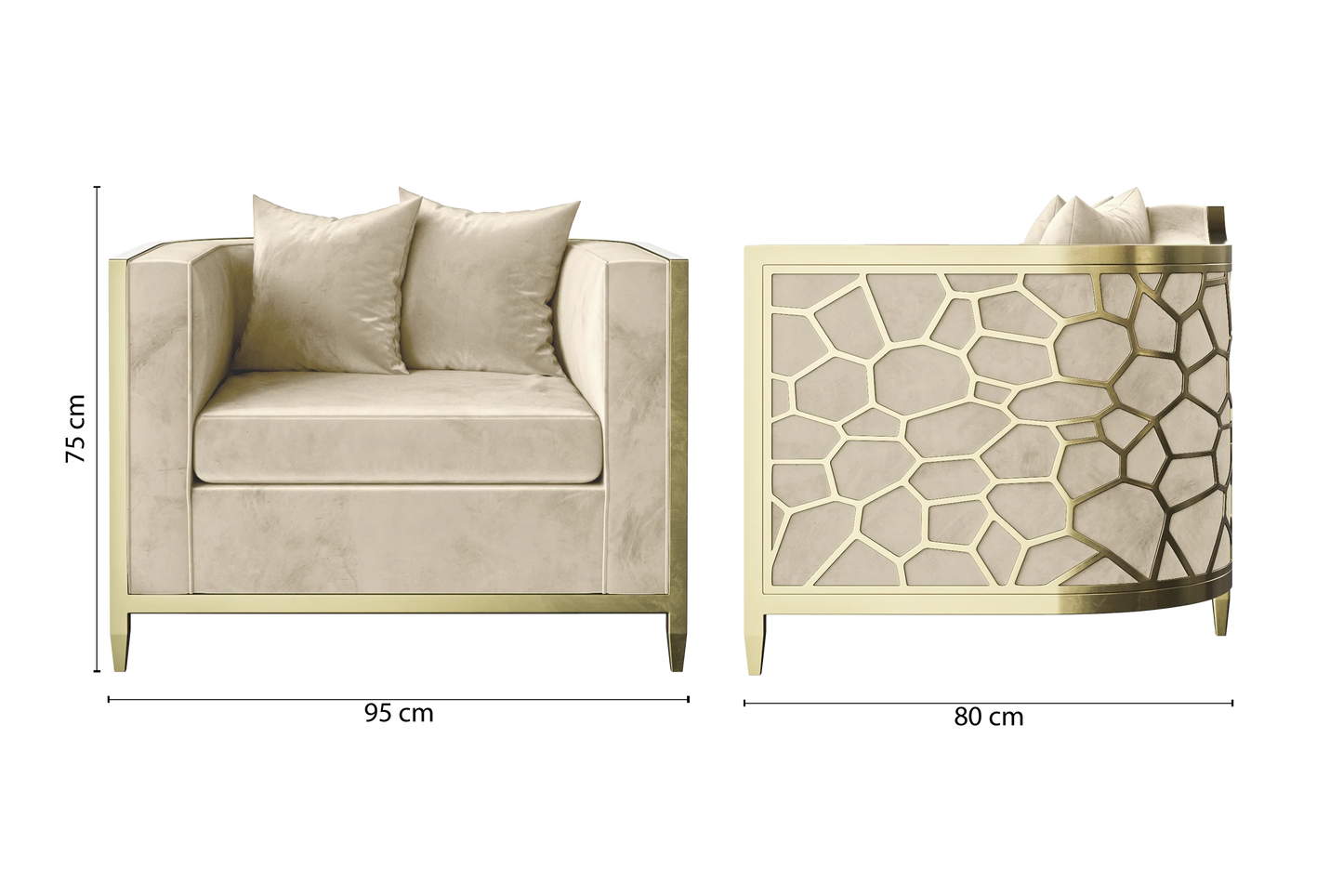 Carrara Armchair Cream Velvet