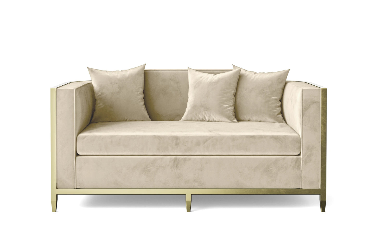 Carrara 2 Seater Sofa Cream Velvet