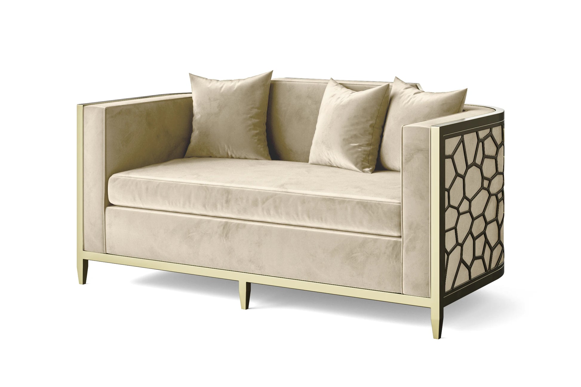 Carrara 2 Seater Sofa Cream Velvet