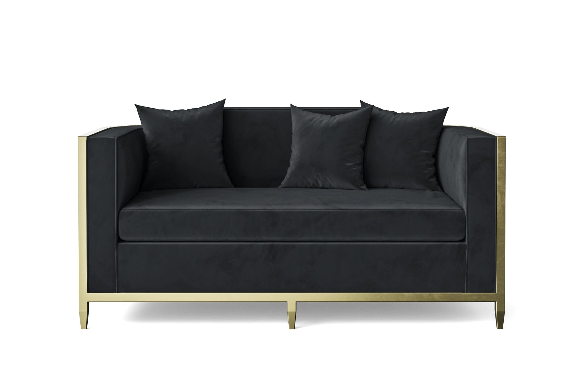 Carrara 2 Seater Sofa Dark Grey Velvet