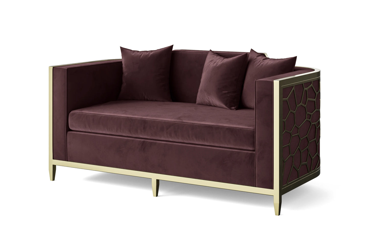 Carrara 2 Seater Sofa Grape Velvet