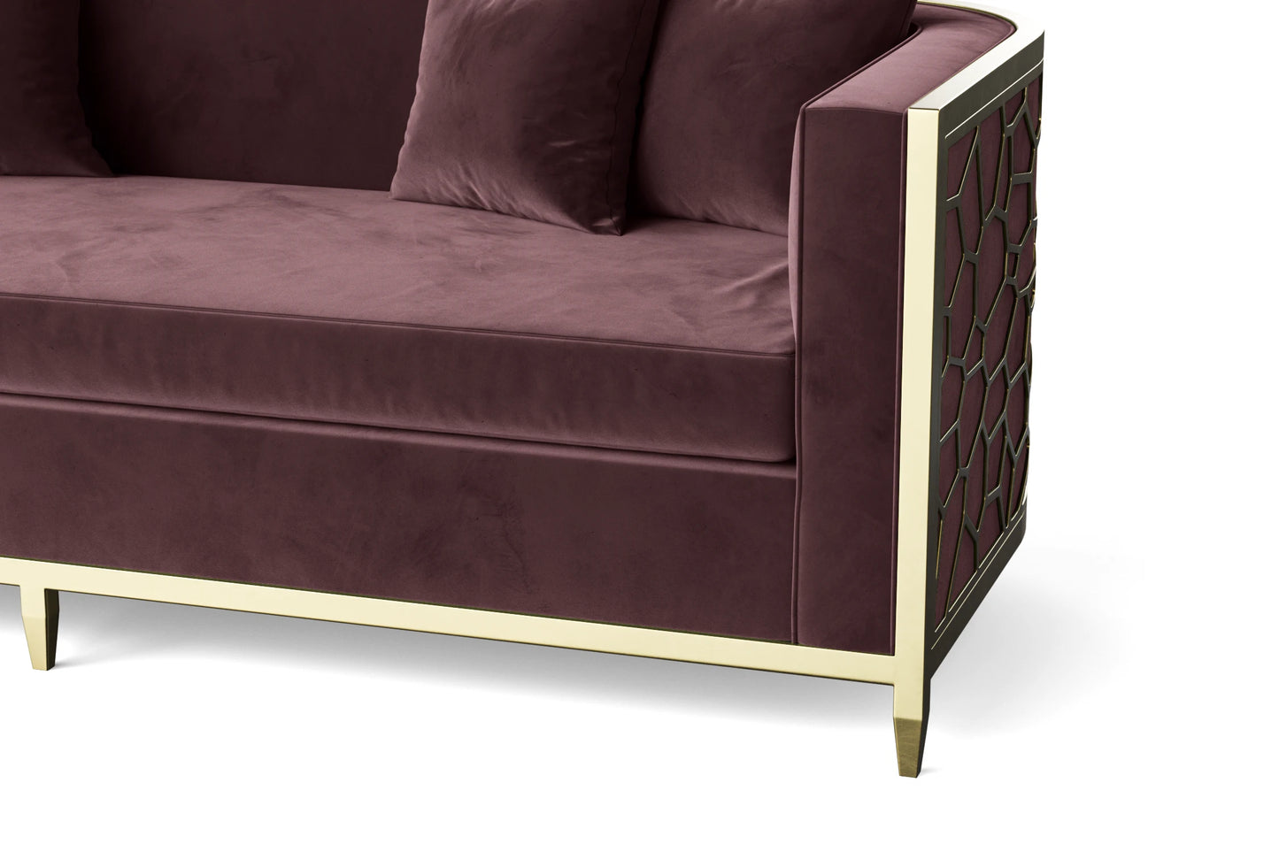 Carrara 2 Seater Sofa Grape Velvet