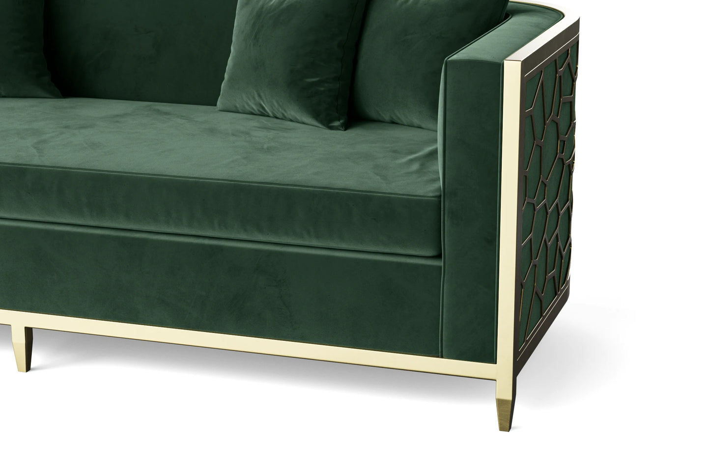 Carrara 2 Seater Sofa Green Velvet