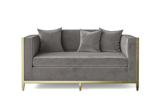 Carrara 2 Seater Sofa Grey Velvet