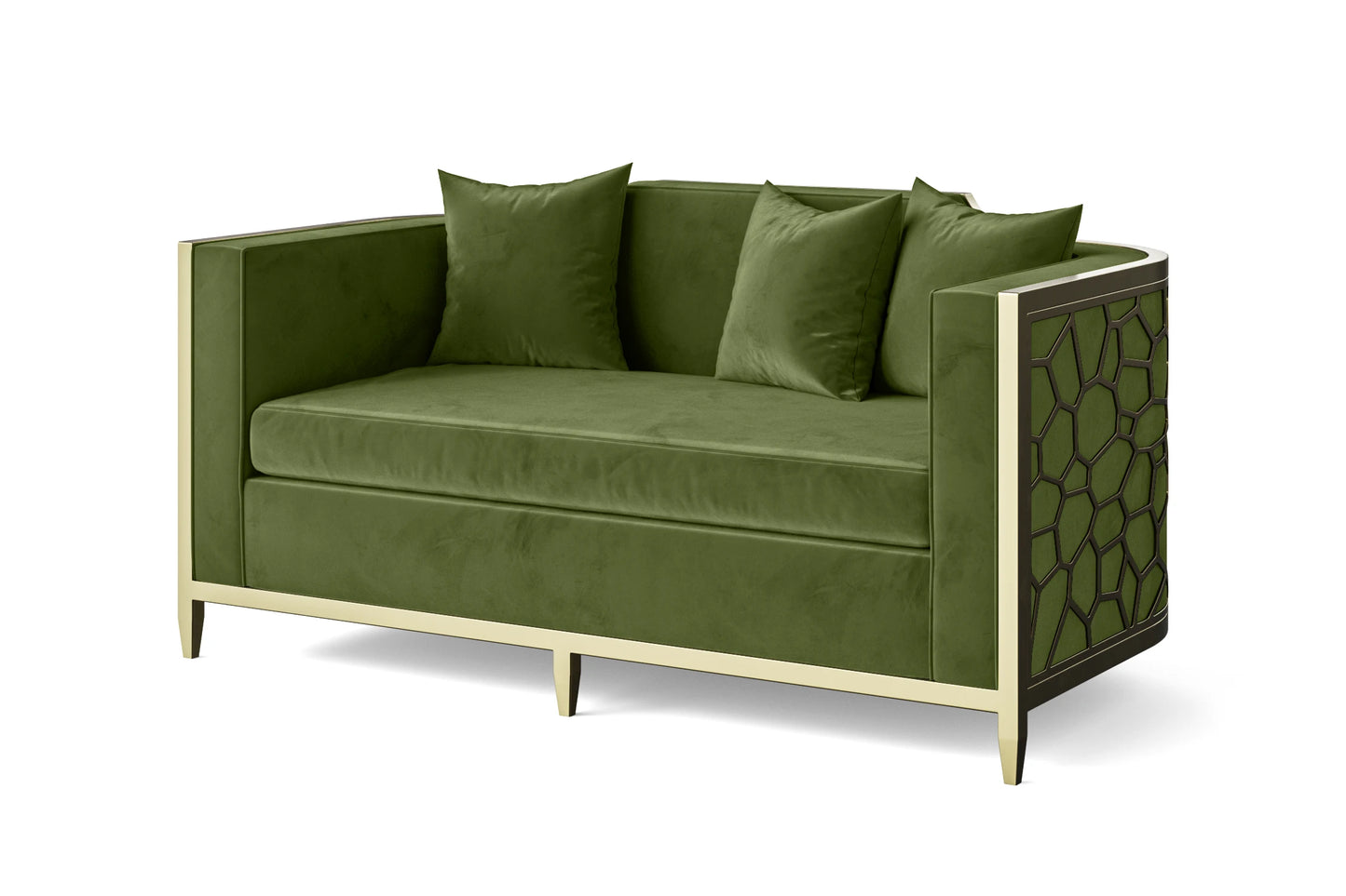 Carrara 2 Seater Sofa Lime Velvet