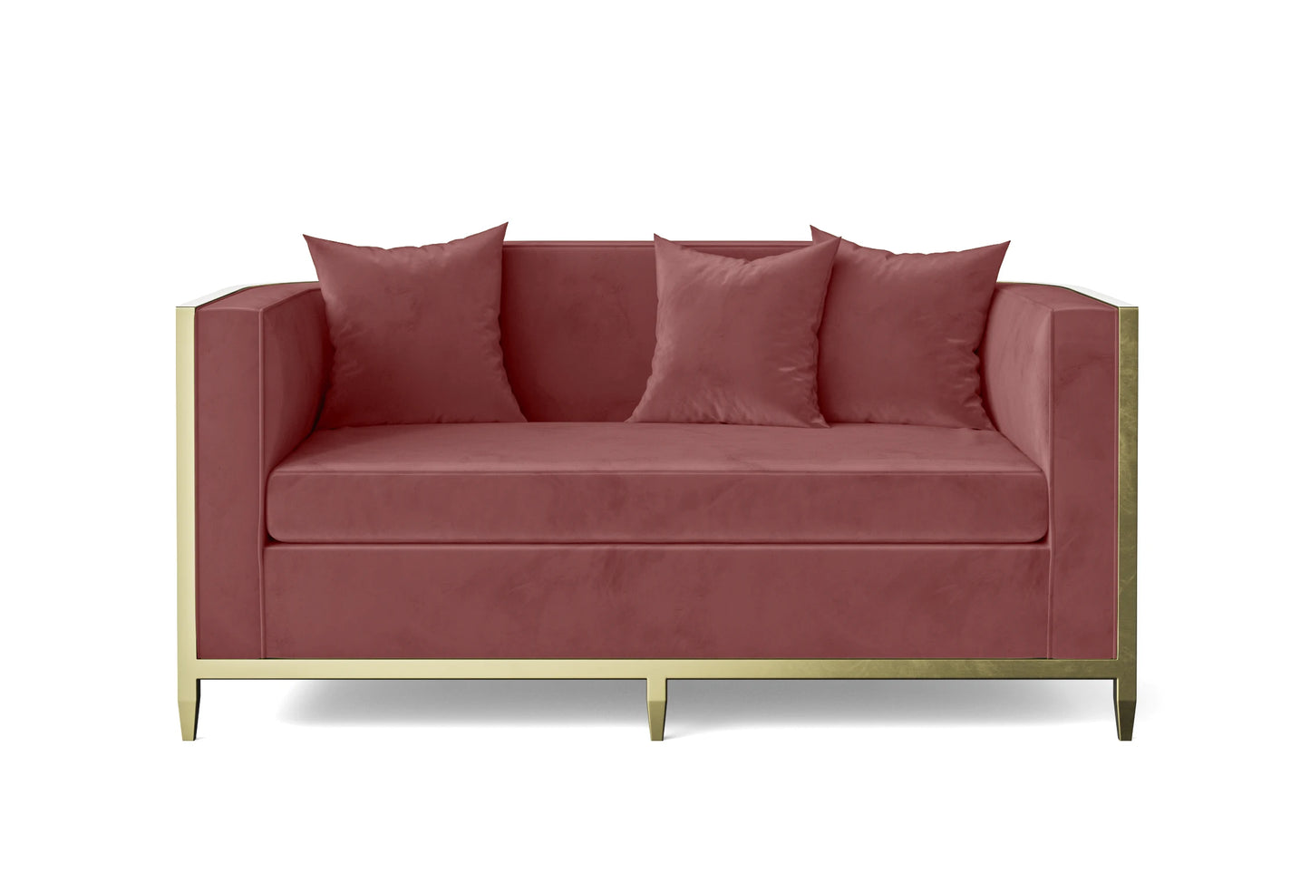 Carrara 2 Seater Sofa Pink Velvet