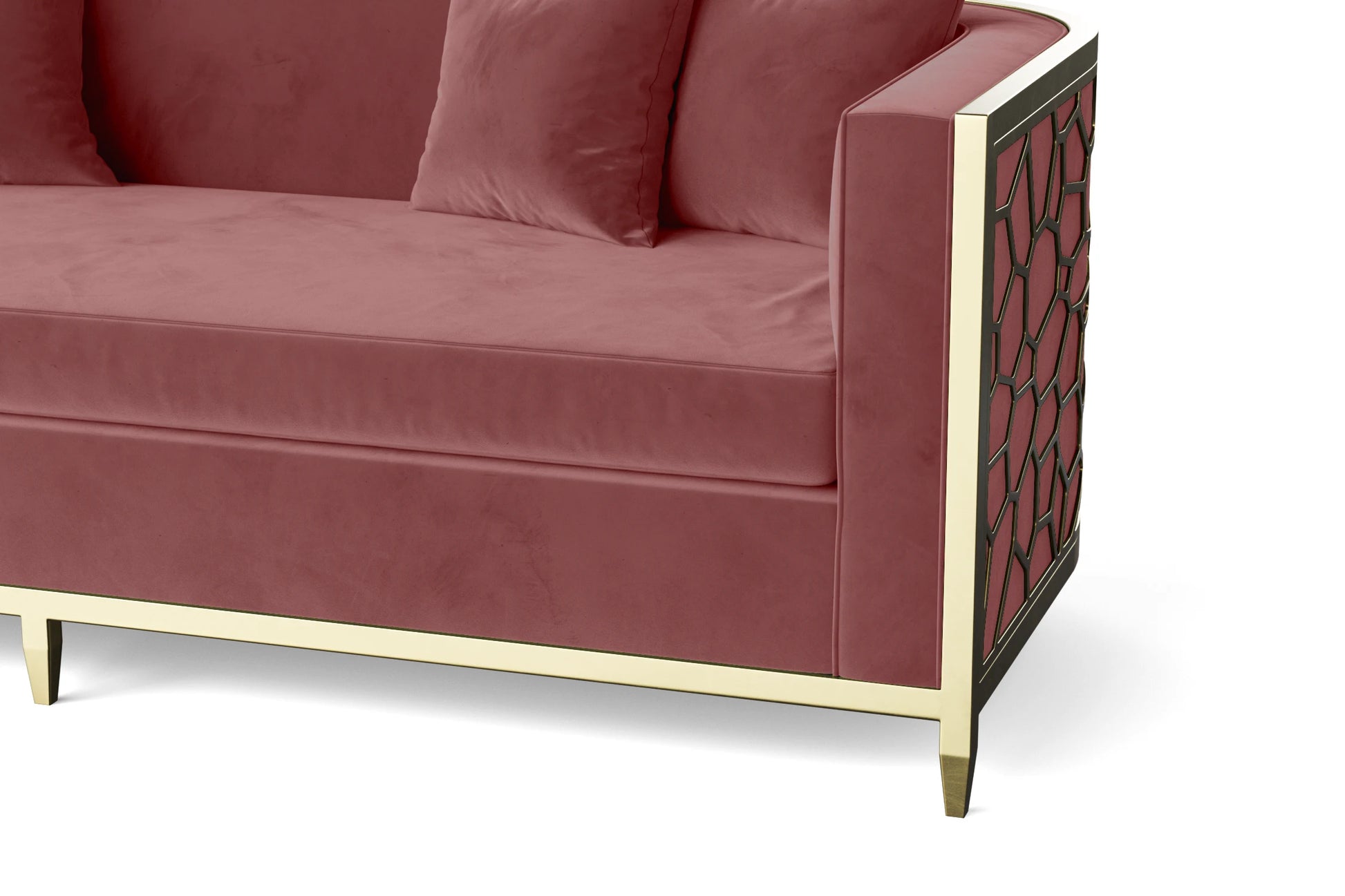 Carrara 2 Seater Sofa Pink Velvet